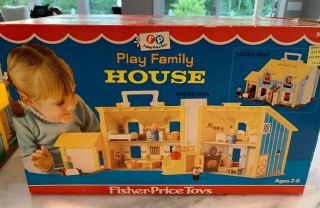 Vtg Fisher Price Little People Play Family Yellow House 952 Complete W/ Box