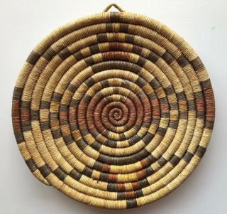 Vintage Hopi Coiled Basket Plaque