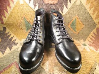 Rhino Steel Toe Black Leather Lace Up Boots / Us Men Size: 9 1/2 M