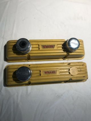 Vintage Weiand Chevy Sbc Aluminum Valve Covers For Small Block Chevy Mr Gasket