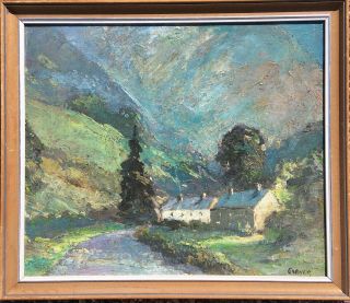 Vintage Oil Painting Of A Rural Scene Scotland,  Wales? Signed Garner