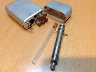 Antique Medical Syringe – Vintage Hypodermic w/ Metal Case 2