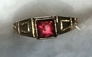 Antique Victorian Yellow Gold Ruby Baby Ring