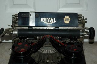 Vintage Antique Royal Desk Typewriter Model 10 Beveled Glass Side Panels 1929 2