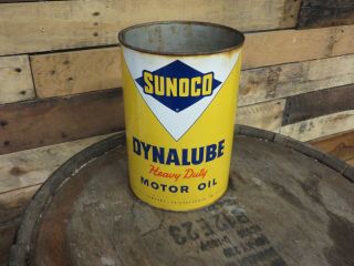 Vintage 1956 5 Quart Sunoco Dynalube Motor Oil Can