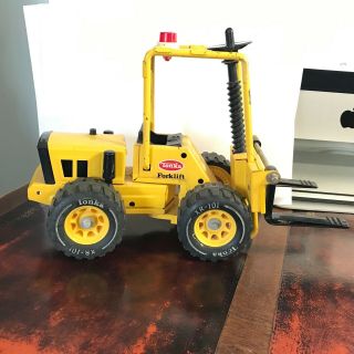 Vintage Tonka Pressed Steel Yellow Forklift Toy Construction Truck 1970 