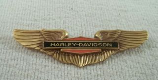 Vintage 1950s Harley Davidson 3 " Gold Wings Pin Hog Hd Motorcycle Pilots Angel