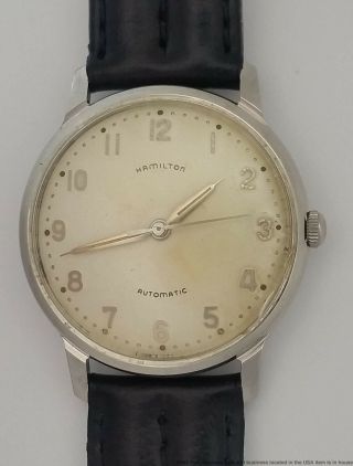 Vintage Hamilton Automatic Mens Stainless Steel Running Wrist Watch