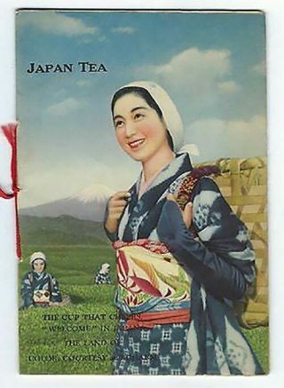 Japan Tea The Cup That Cheers Color Lithographs Vintage Advertising Booklet