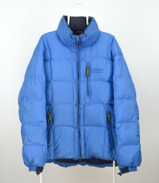 Mens Polo Sport Ralph Lauren Vintage Down Quilt Jacket Blue Spell Out Size Xl