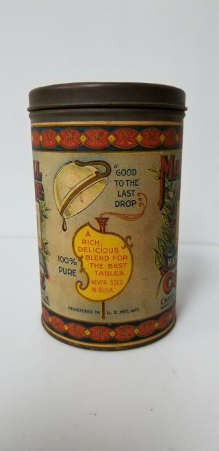 Vintage Coffee Tin Maxwell House Creek Neal Coffee Co Paper label Tenn Texas fla 3