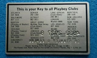 Playboy Club 1970 ' s Vintage Metal Key Card Bunny Rabbit Head Key Symbol GUC 2