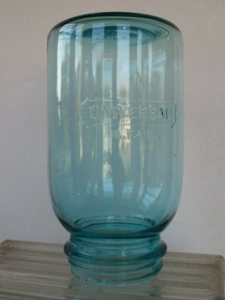 Vintage Universal L F & C Landers Frary & Clark Coffee Grinder Quart Jar Blue