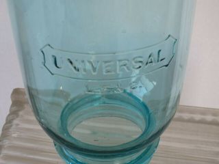 Vintage UNIVERSAL L F & C LANDERS FRARY & CLARK COFFEE GRINDER Quart Jar BLUE 8