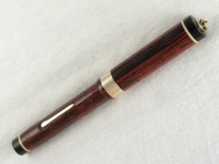 VINTAGE RED RIPPLED FLAT TOP DIAMOND MEDAL RING - TOP FOUNTAIN PEN RESTORED 5
