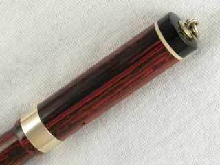 VINTAGE RED RIPPLED FLAT TOP DIAMOND MEDAL RING - TOP FOUNTAIN PEN RESTORED 6