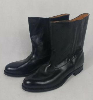 Vtg 60s Mason Shoes Black Leather Boots Size 8 D Wellington Goodyear Usa