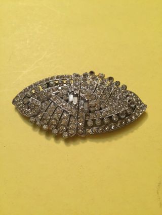 Vintage Coro Duette Rhinestone Pin Brooch Fur Clips - Stones Missing