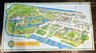 Cedar Point Vintage 1970 Amusement Park Souvenir Map Poster