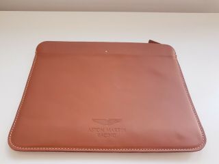 Aston Martin Racing Brown Leather Ipad / Documents Holder/pouch /orgonaze.  Rare