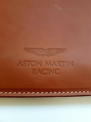 ASTON MARTIN RACING Brown Leather iPad / Documents Holder/Pouch /Orgonaze.  Rare 9