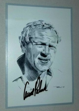Vintage Arnold Palmer - Pga - Large Autographed Cardstock Psa Guaranteed