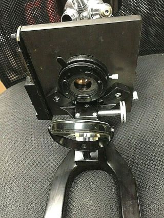 Vintage Binocular Bausch & Lomb Microscope 4 eyepieces 4 objective lenses 5
