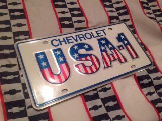 Nos Usa - 1 Small Hole Dealer License Plate Gm Chevrolet Vintage Camaro Corvette