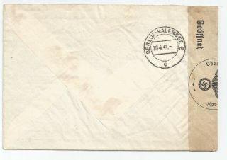 Rare France WWII Occupation cover with Guernsey stamps to Germany censor 2