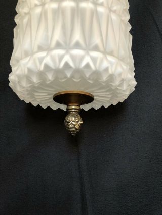 Vintage Mid Century HOLLYWOOD REGENCY Hanging Glass Swag Double Lights 4