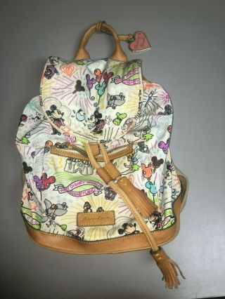 Rare Authentic Disney Dooney And Bourke Sketch Backpack