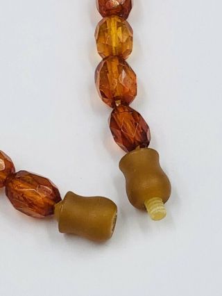 Vintage Faceted Amber Graduated Bead Necklace 27.  6 Grams 24” Long 8