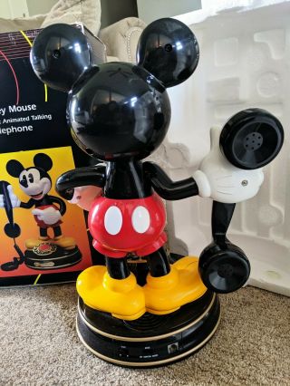 Mickey Mouse Vintage 1997 World ' s First Animated Talking Telephone Disney W/ Box 5