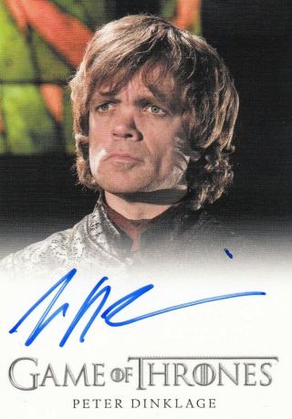 Game Of Thrones Season 4 Ultra Rare Peter Dinklage As Tyrion Lannister Auto Card