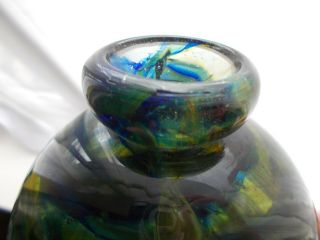 Rare Isle of Wight Studio SEAWARD Glass Globe Vase w.  Coachbolt Mark Early 1973 8