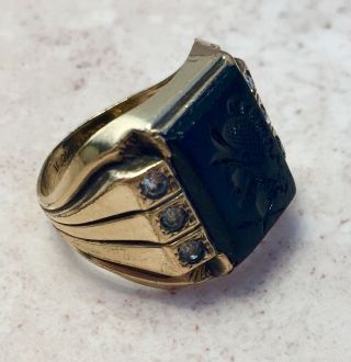 Vintage 1/30 14k Rgb Gold Filled Intaglio Ring Size 9.  75