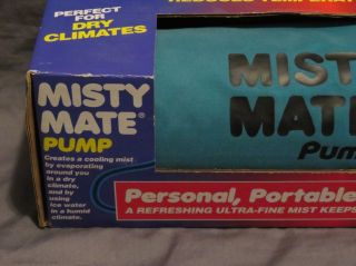 Vintage Misty Mate Pump Personal Portable Air Cooler Ultr Fine Mist 2