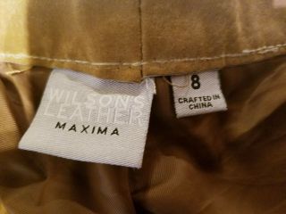 Vintage Brown Suede Leather Pant Suit Pantsuit / Set sz 8 w/ Gift 5
