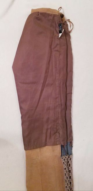 Vintage Brown Suede Leather Pant Suit Pantsuit / Set sz 8 w/ Gift 6
