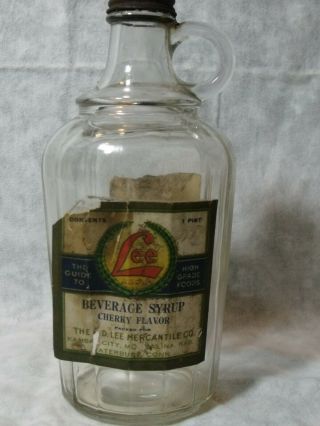 Vintage Lee Brand Beverage Syrup Cherry H D Lee Mercantile Salina Kansas