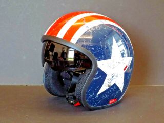 Viper Vintage American Star Motorcycle Helmet Open Face Retro Bike Helmet Classi