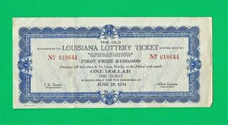 Rare 1931 Louisiana Lottery Ticket Drawing In Tia Juana,  Mexico