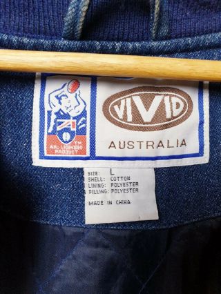 Vintage West Coast Eagles Denim Varsity Jacket - Official AFL Vivid Size L Rare 3