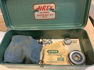 Vintage Airex Bache Brown Aristocrat 711 Kit Spinning Reel In Metal Box,