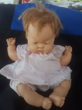 Vintage " Vogue Baby Dear Doll With Polka Dot Pink Dress.  12inch.