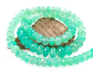 117 Rare Gorgeous Aaaaa Aquaprase Blue Chalcedony Beads 18.  25 " 132.  95cts Natural
