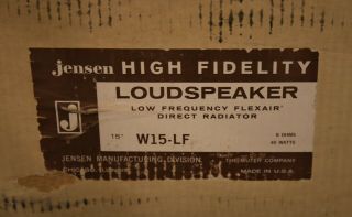 Vintage Jensen W15 - Lf High Fidelity Low Frequency Flexair Loudspeaker