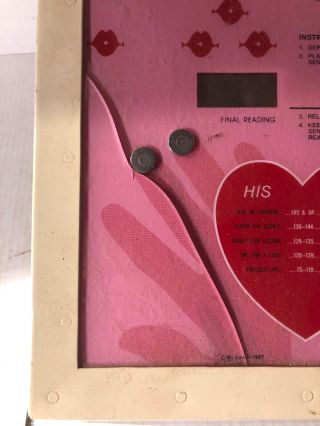 Mr Vend 1987 Counter Top 25 Cent Coin Op Kiss - Meter How Kissable Are You? VTG 7