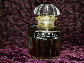 Vintage Le Dix Balenciaga 3 Oz Stopper Bottle Parfum Perfume