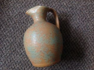 Rare Old Weller Hand Made Green Coppertone 7.  5 " Tall Ceramic Pottery Vase A1